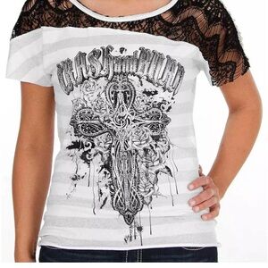 Crash & Burn Graphic Short Sleeve Tee in Gray and Black